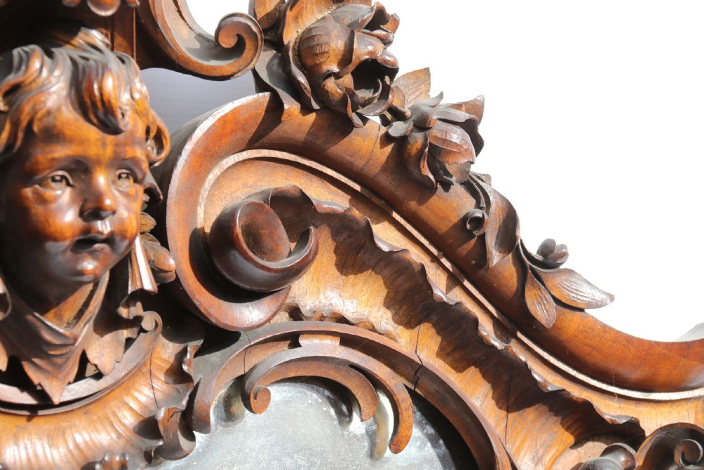 An Exquisitely Carved 19th Century Italian Walnut Mirror View XII
