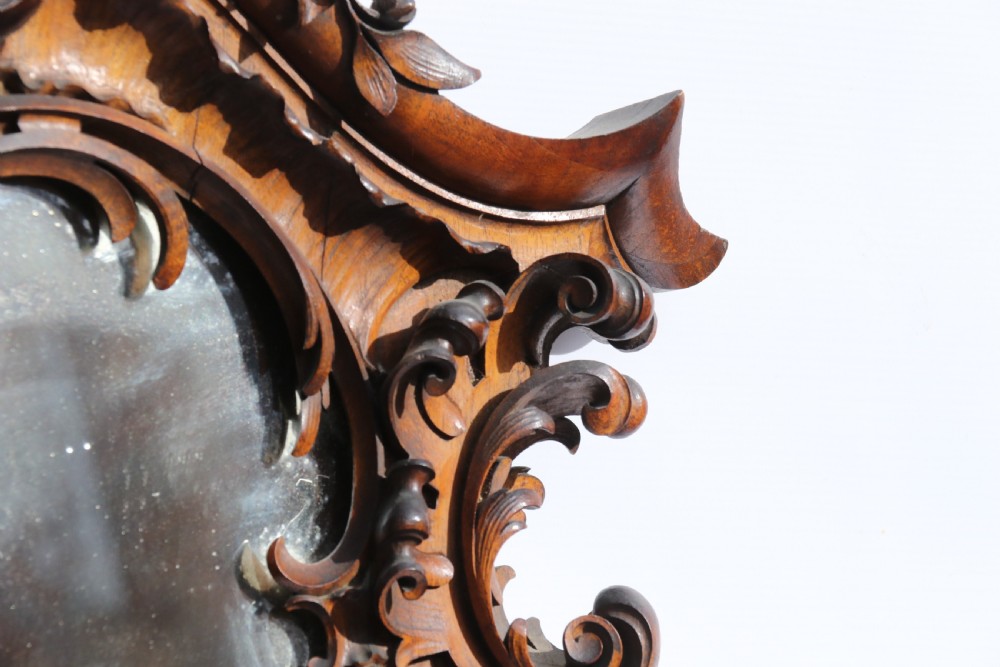 An Exquisitely Carved 19th Century Italian Walnut Mirror View XIII