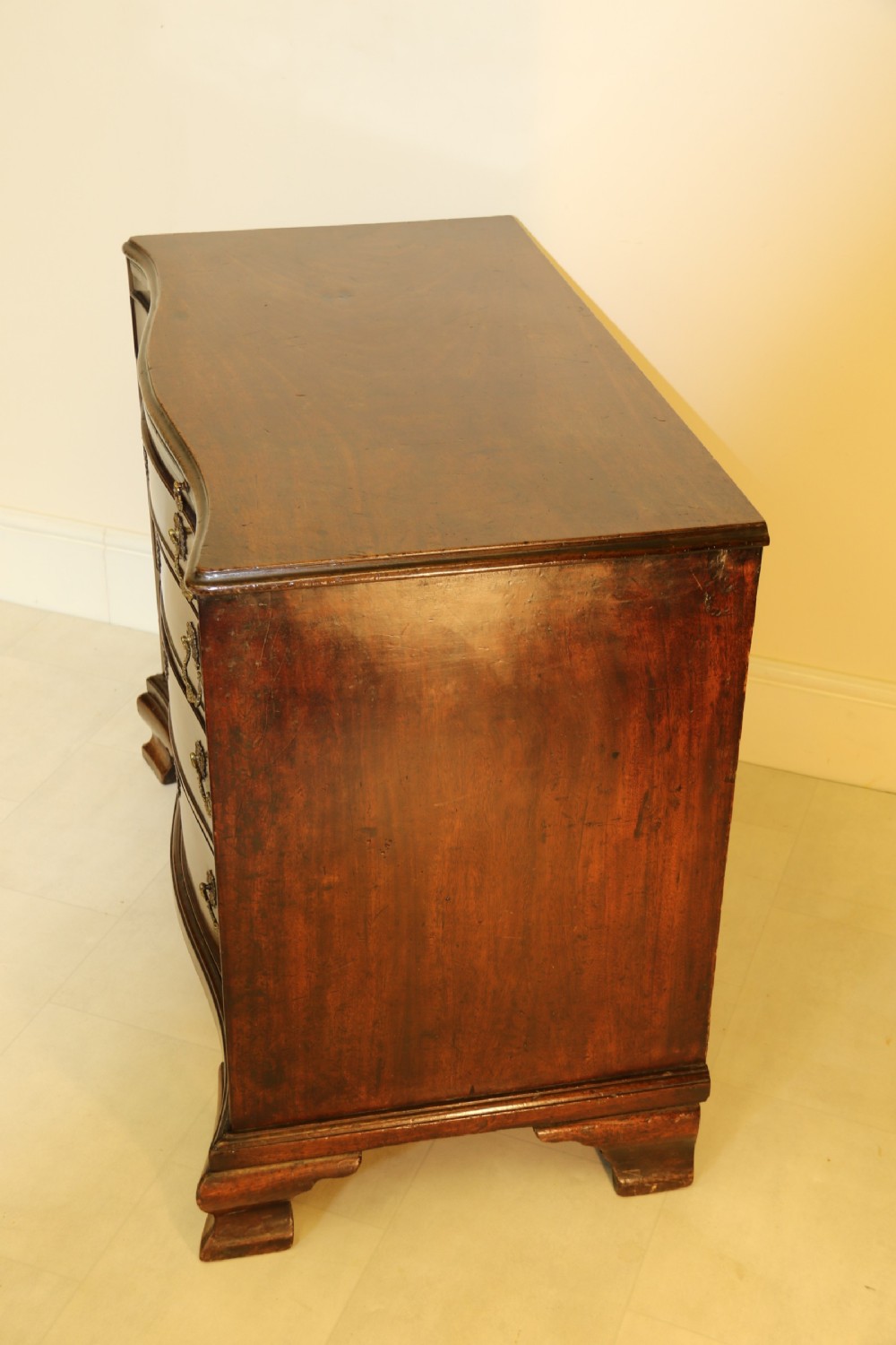 A Chippendale period Serpentine Fronted Mahogany Chest of Drawers View VII