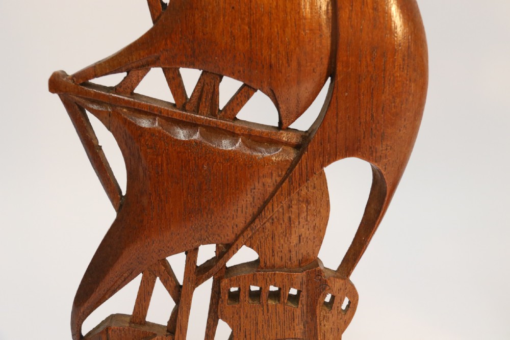 A rare pair of Naval Interest Teak Book Ends View X