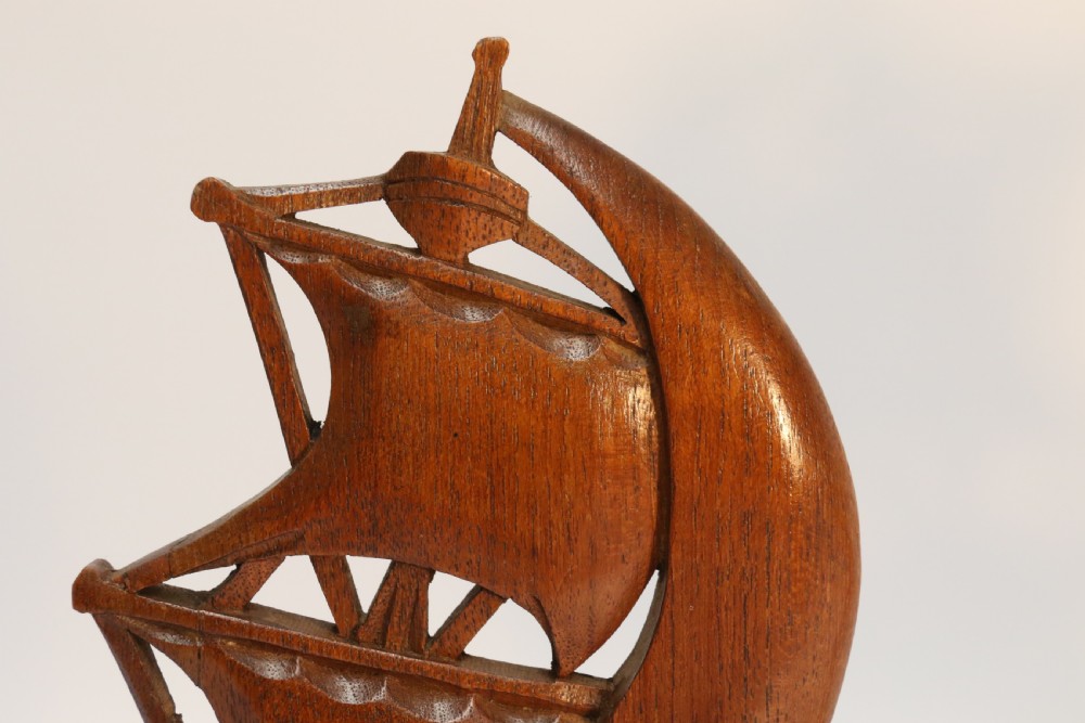 A rare pair of Naval Interest Teak Book Ends View XI