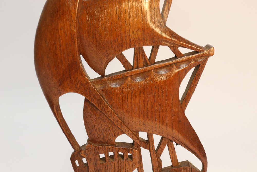 A rare pair of Naval Interest Teak Book Ends View XIII