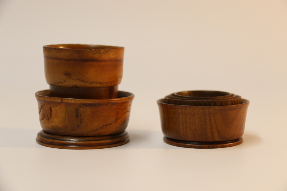 Matched pair of Treen Folding Cups View V