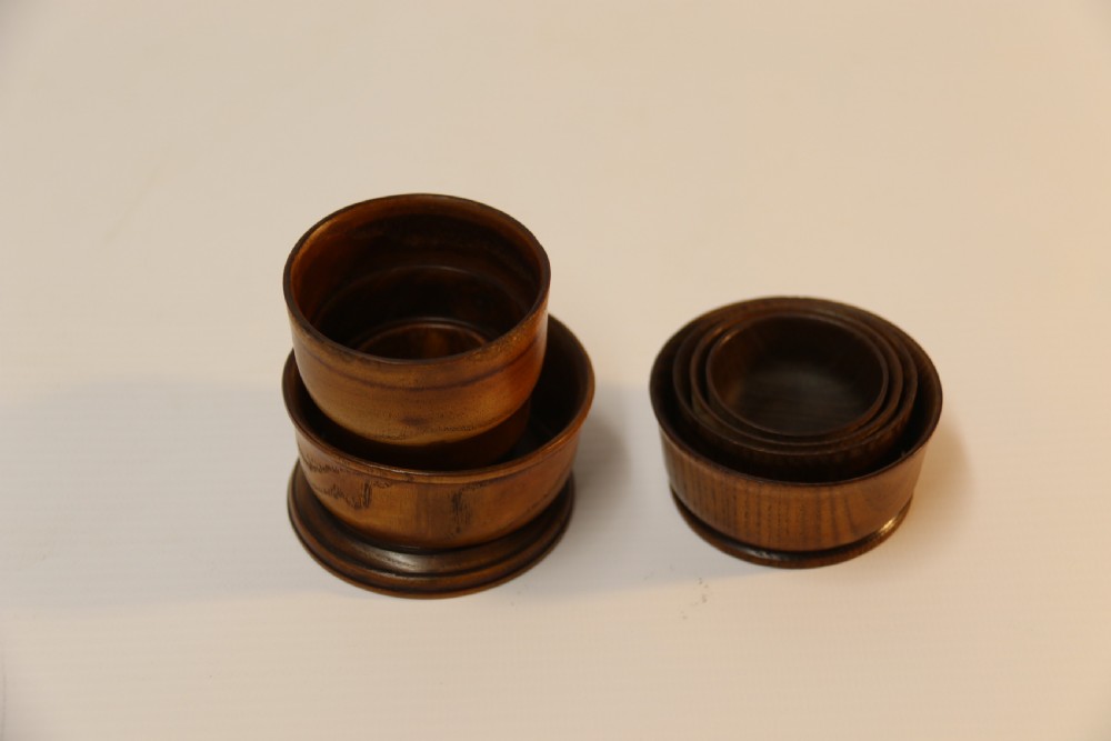 Matched pair of Treen Folding Cups View VI