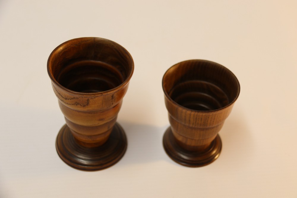 Matched pair of Treen Folding Cups View VII