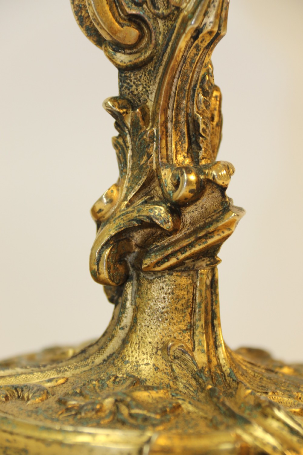 A rare pair of 18th century French Gilt Bronze Candlesticks View VI