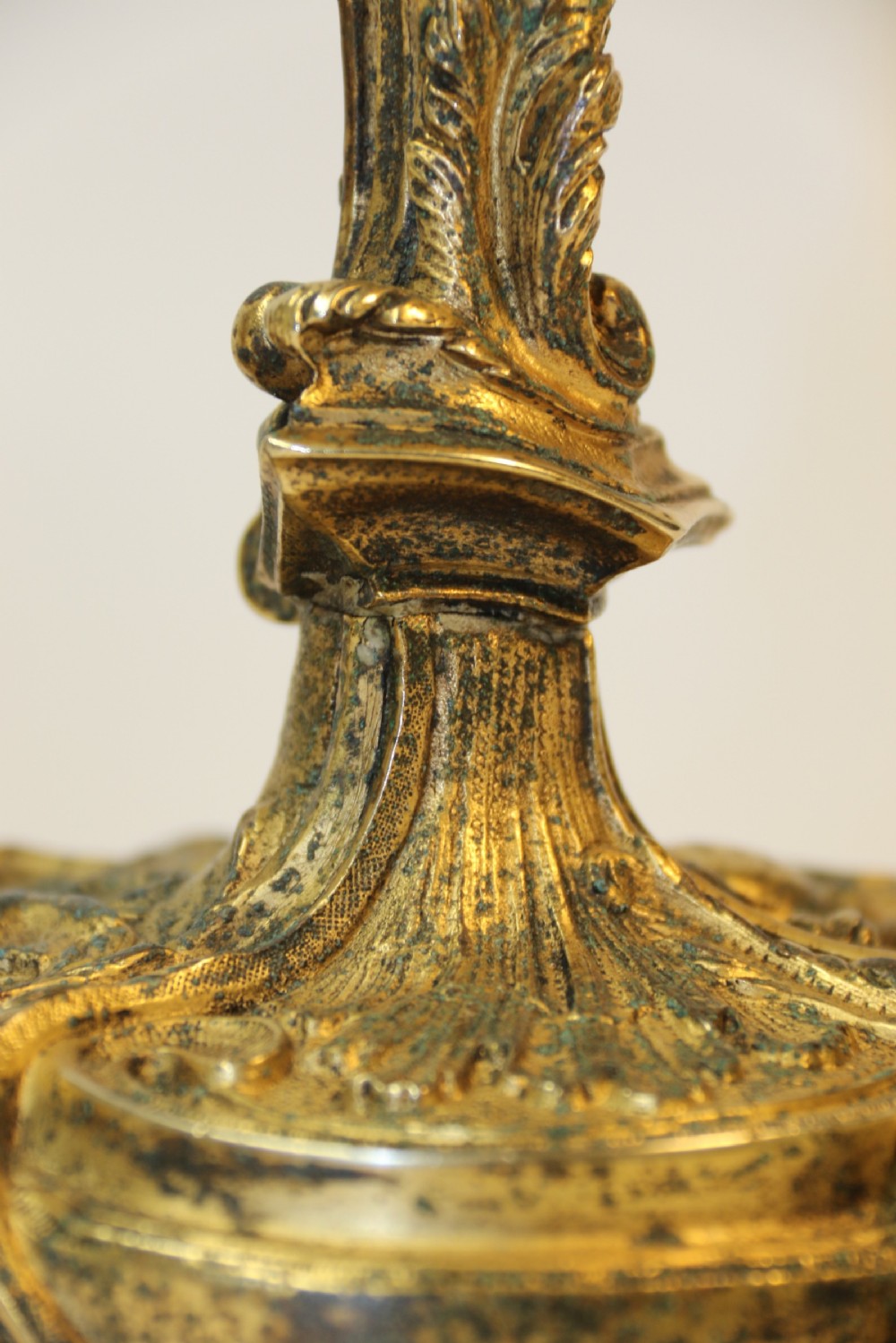 A rare pair of 18th century French Gilt Bronze Candlesticks View VII