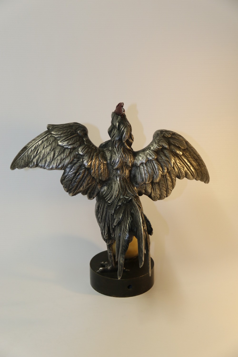 A Silvered and Electrified Bronze study of a Cockerel, Early 20th Century View IV