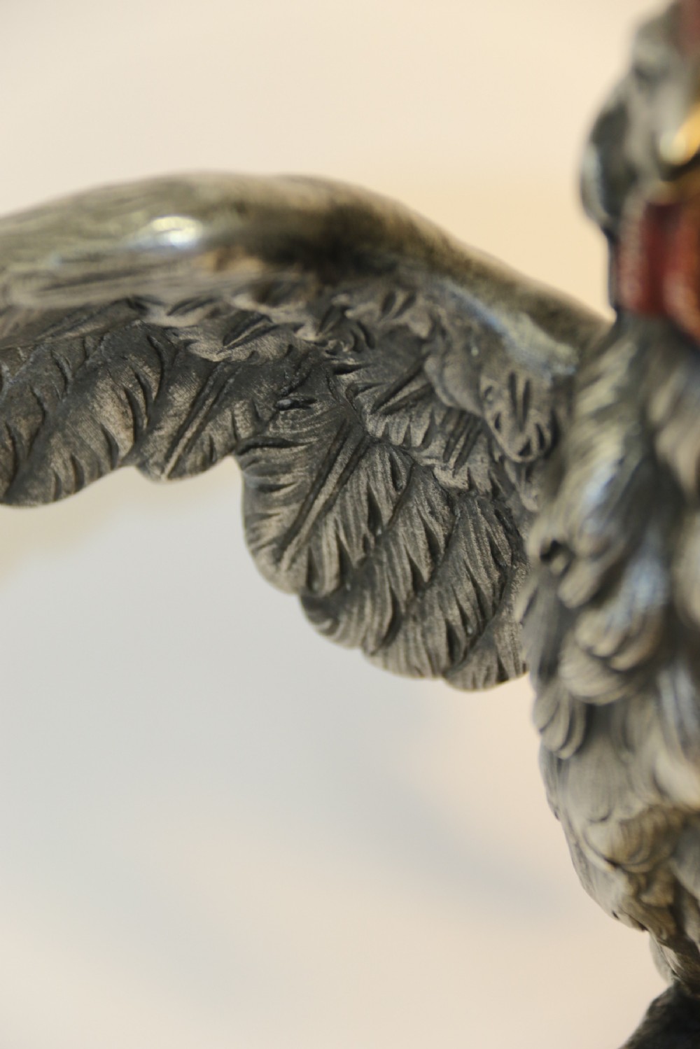 A Silvered and Electrified Bronze study of a Cockerel, Early 20th Century View XII