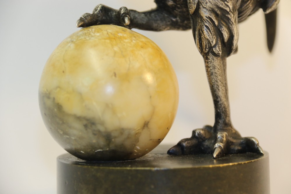 A Silvered and Electrified Bronze study of a Cockerel, Early 20th Century View XIII