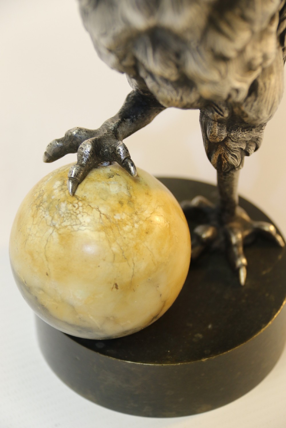 A Silvered and Electrified Bronze study of a Cockerel, Early 20th Century View XIX