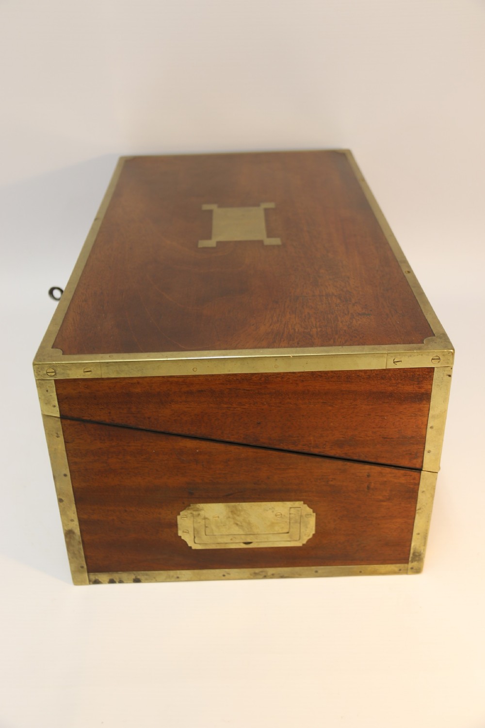 English early 19th C Brass Mounted Campaign Writing Box View IV