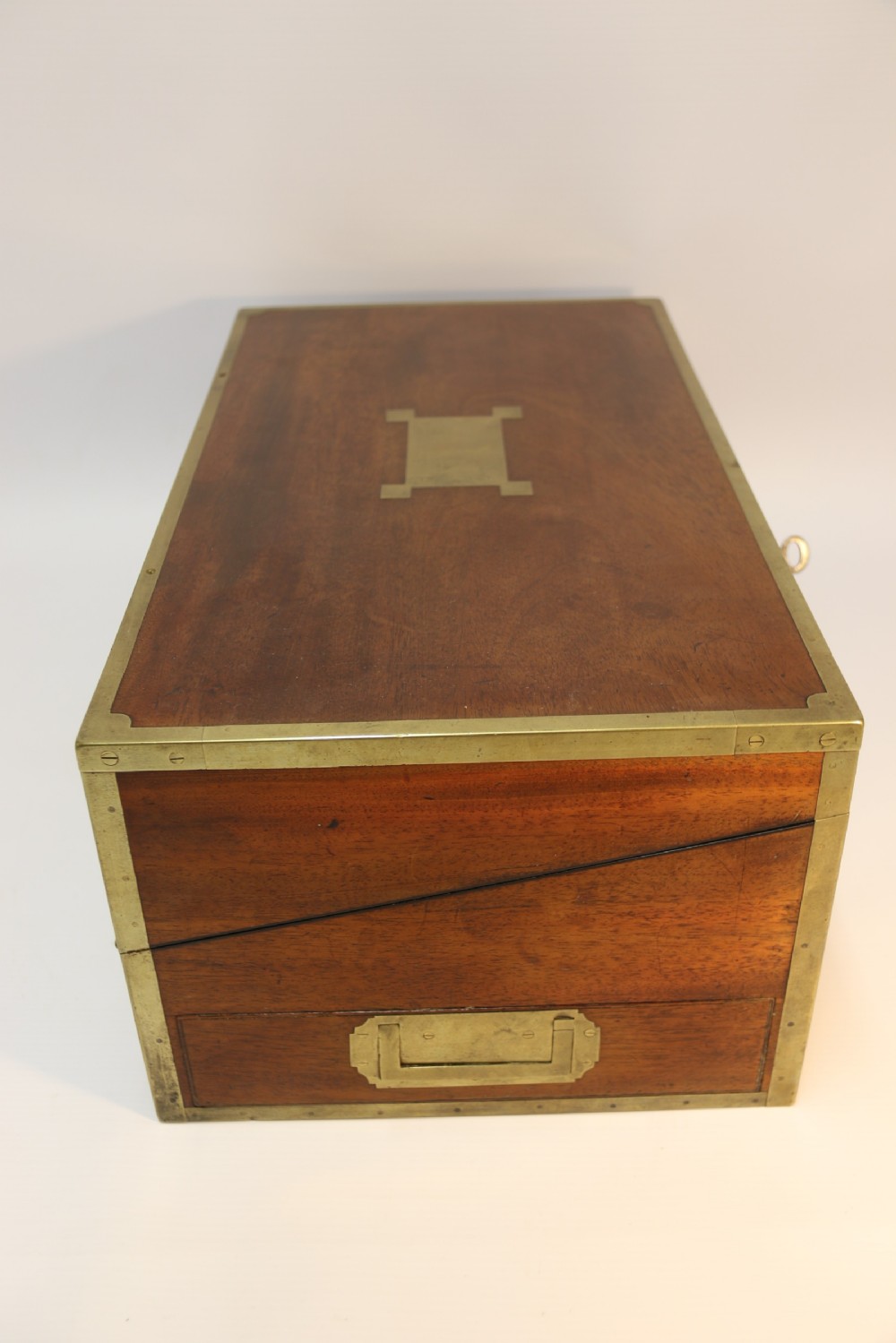 English early 19th C Brass Mounted Campaign Writing Box View VI