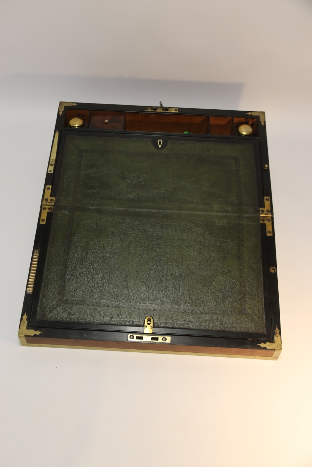 English early 19th C Brass Mounted Campaign Writing Box View VII