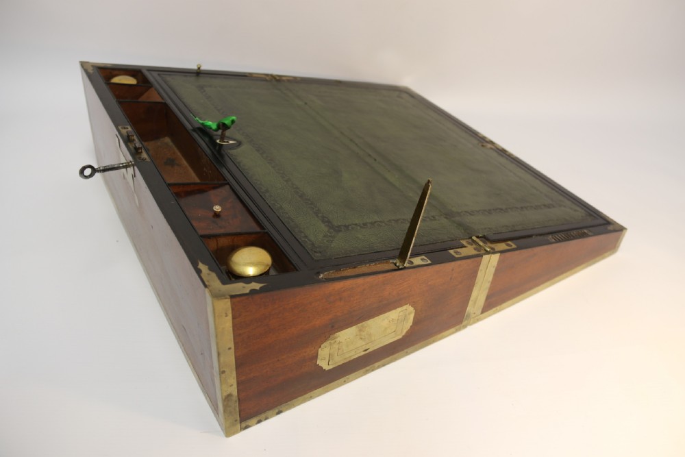 English early 19th C Brass Mounted Campaign Writing Box View X