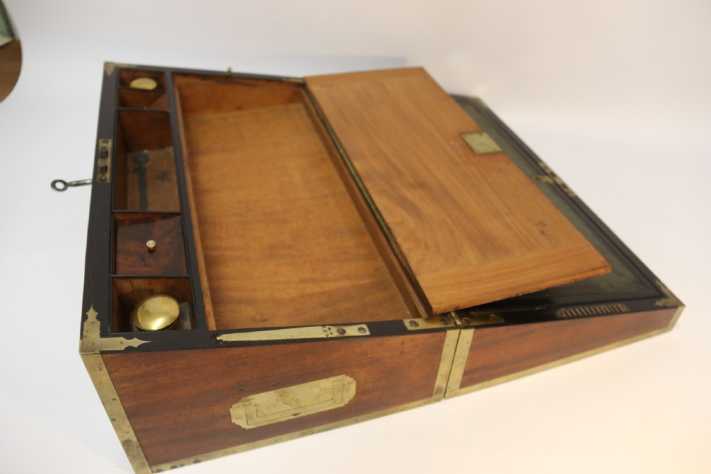 English early 19th C Brass Mounted Campaign Writing Box View XIII