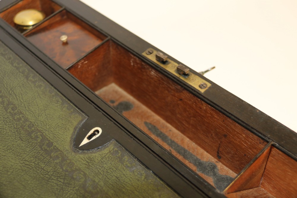 English early 19th C Brass Mounted Campaign Writing Box View XVII