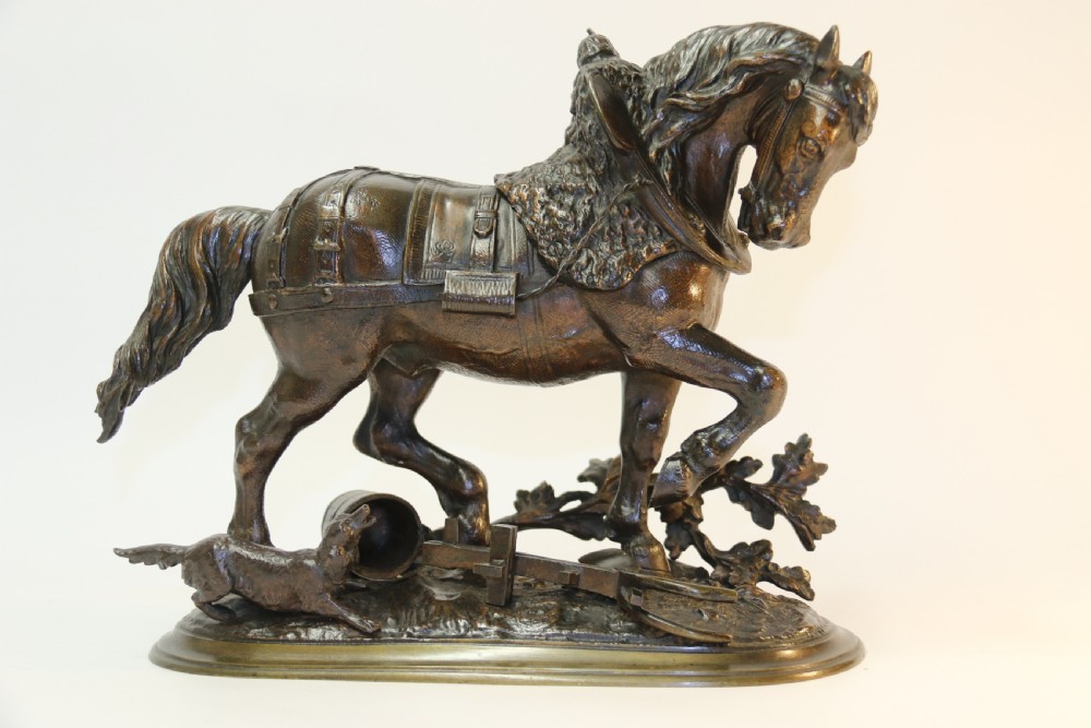 19th century bronze study of a Shire Horse