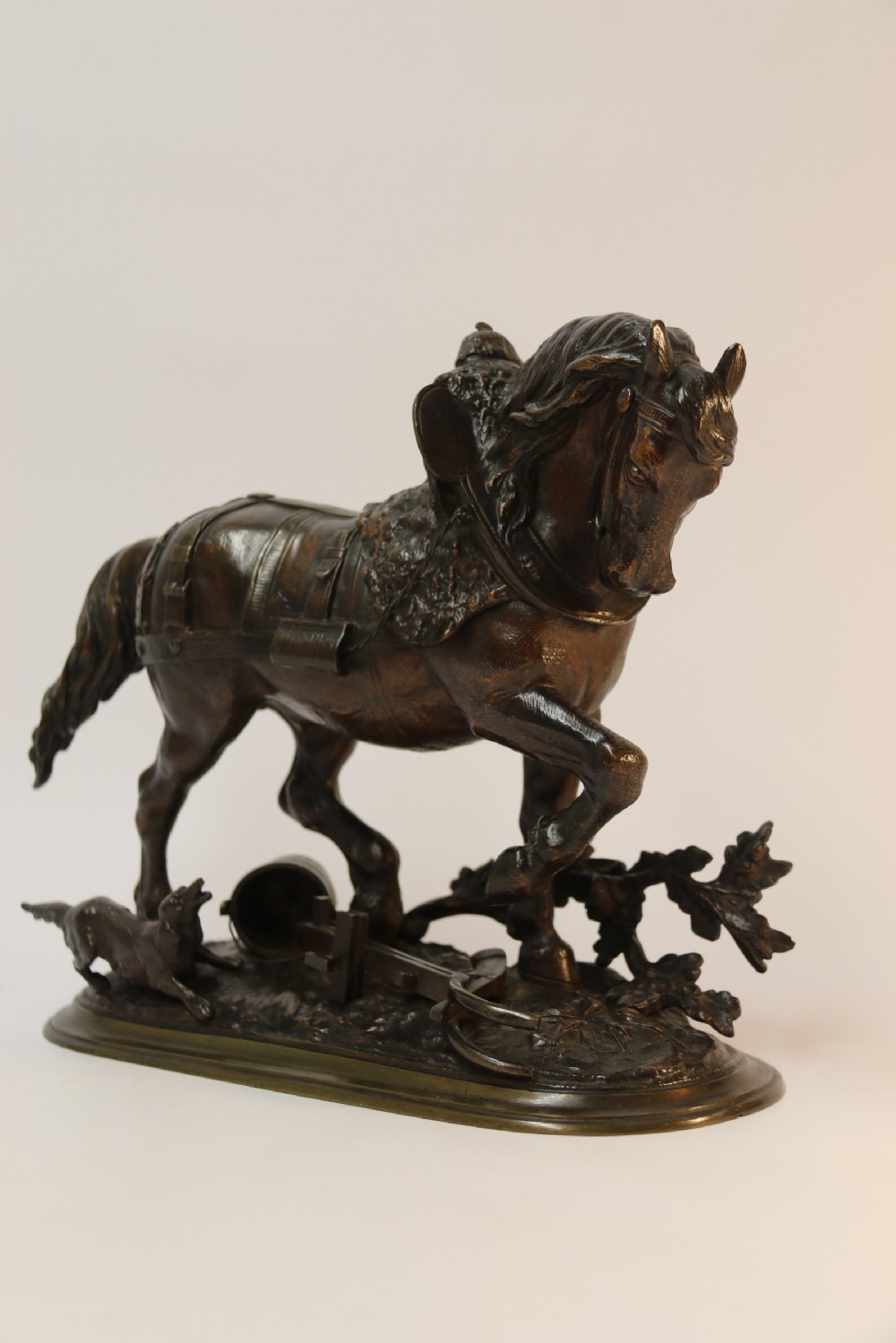 19th century bronze study of a Shire Horse View II