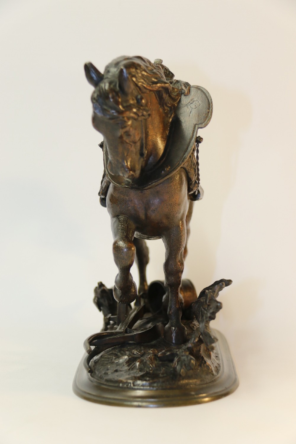 19th century bronze study of a Shire Horse View III