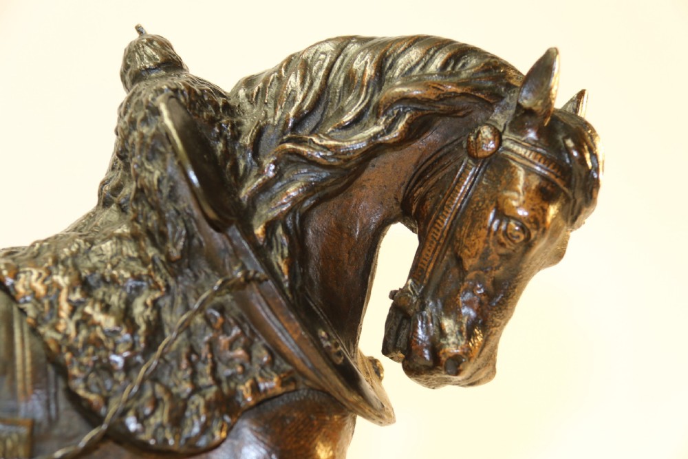 19th century bronze study of a Shire Horse View XVI