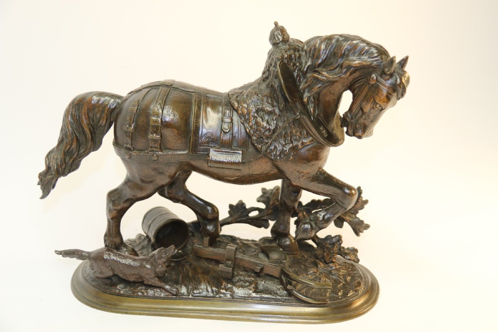 19th century bronze study of a Shire Horse View XXII