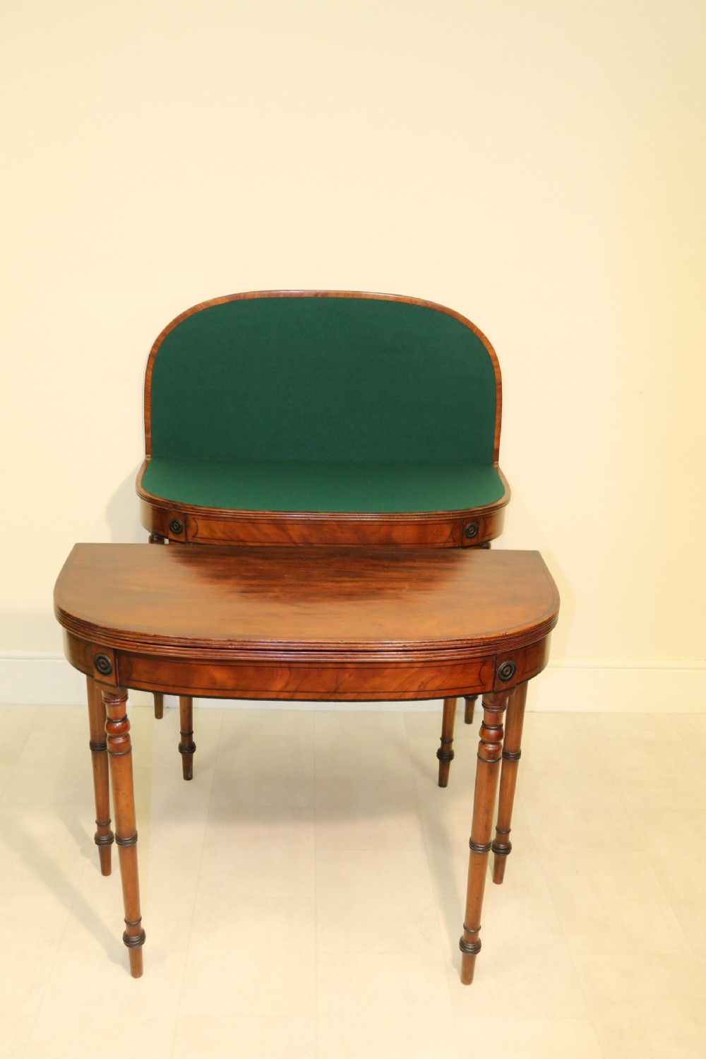 A rare pair of Regency Mahogany Card Tables View II