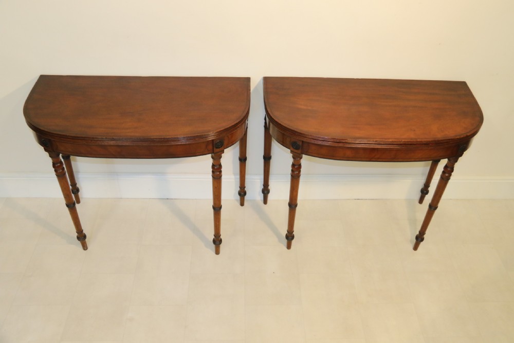 A rare pair of Regency Mahogany Card Tables View XIX