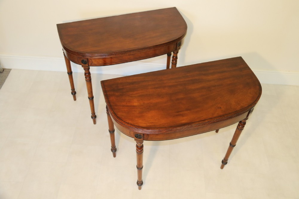A rare pair of Regency Mahogany Card Tables View XX