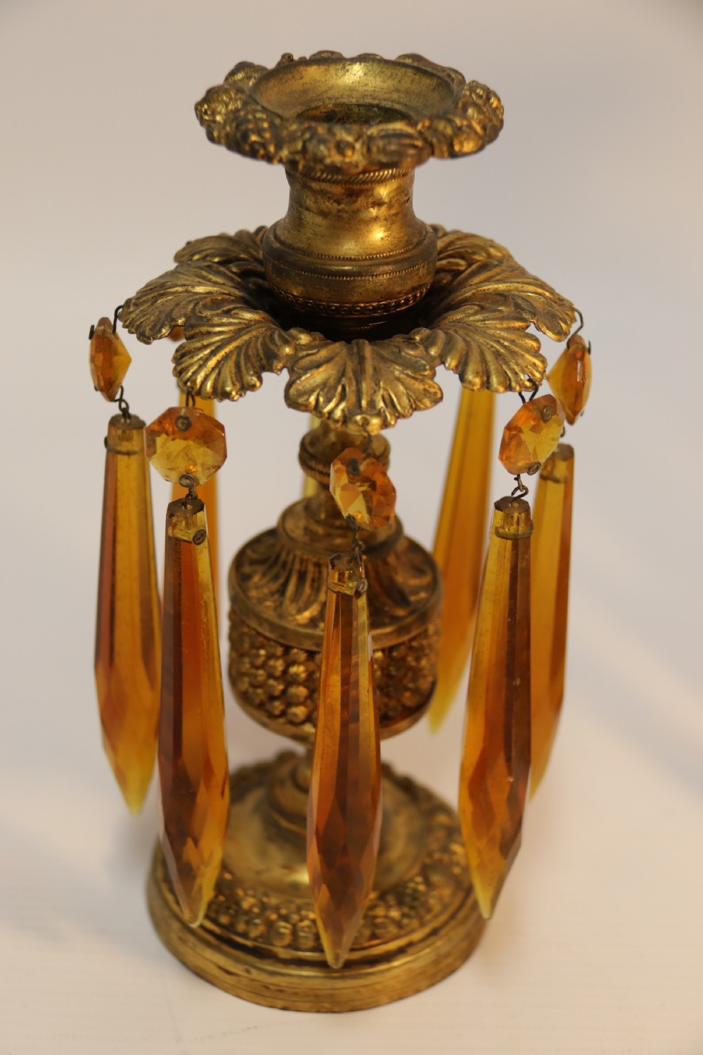 A fine pair of Regency Luster Candlesticks View VI