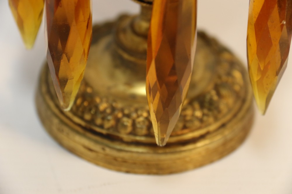 A fine pair of Regency Luster Candlesticks View IX