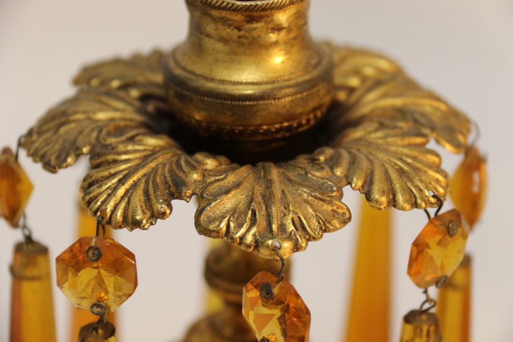 A fine pair of Regency Luster Candlesticks View XI