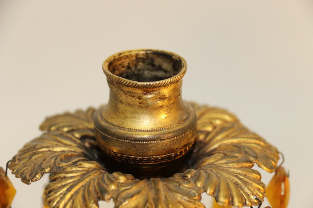 A fine pair of Regency Luster Candlesticks View XII