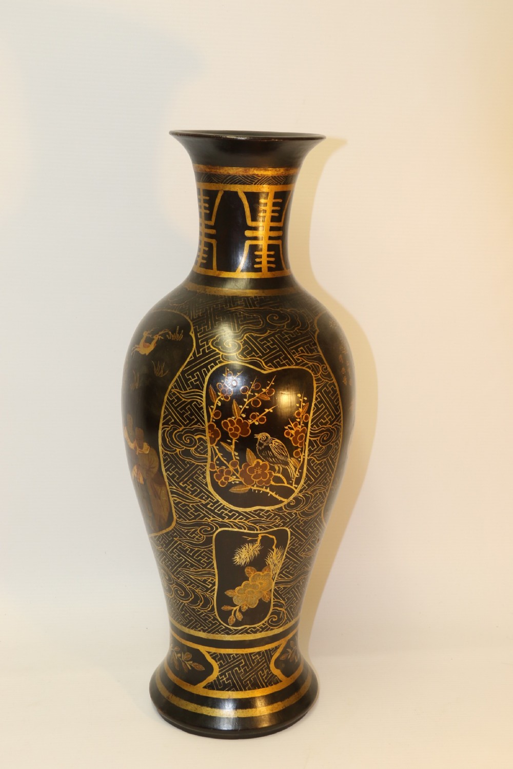 
A large Chinese lacquered and turned wooden vase.
 View II