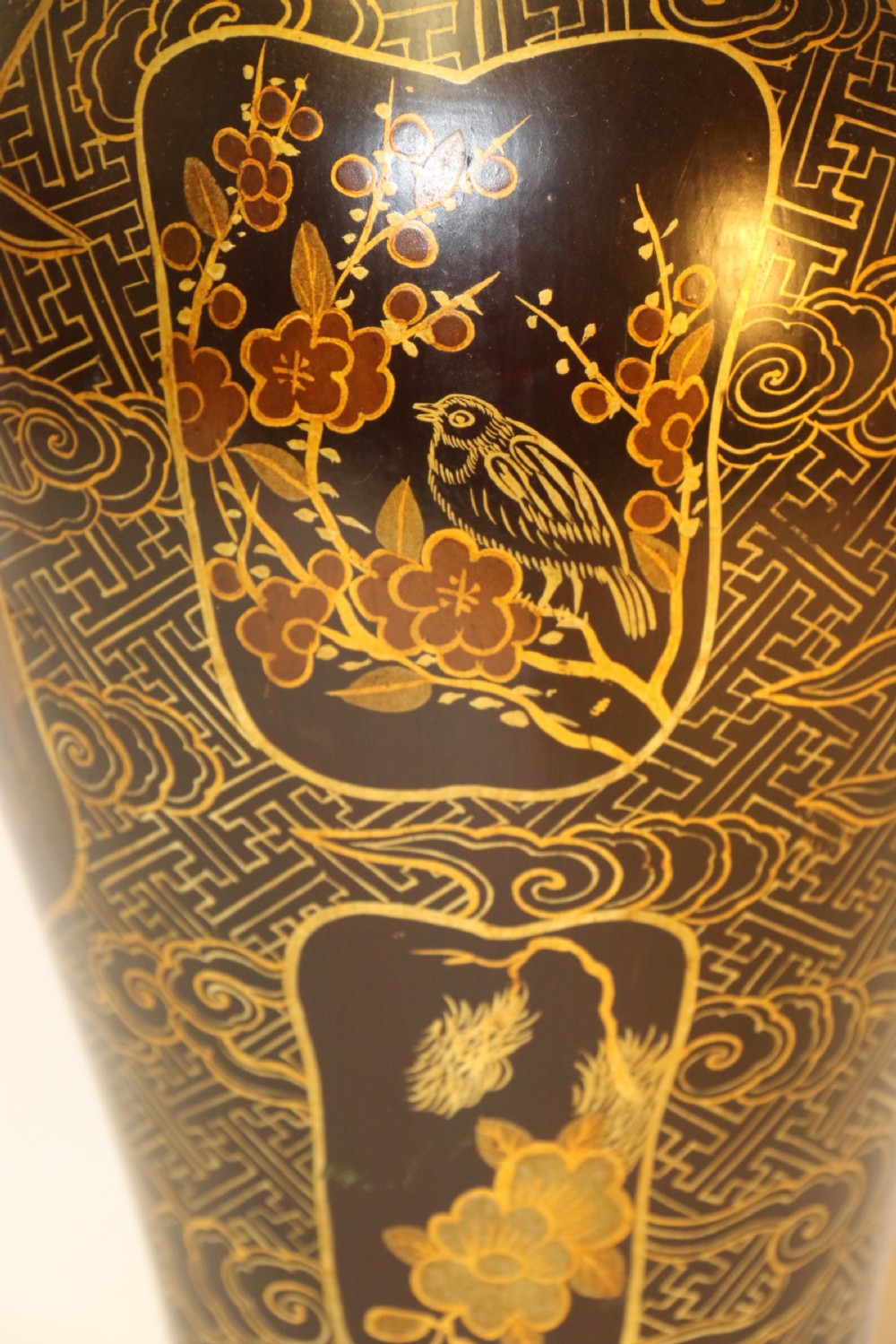 
A large Chinese lacquered and turned wooden vase.
 View V