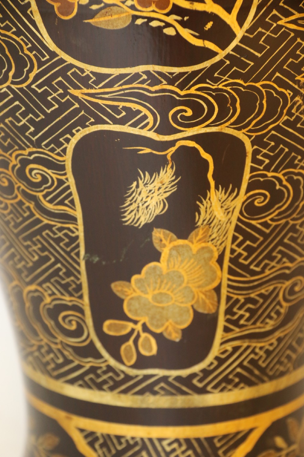
A large Chinese lacquered and turned wooden vase.
 View VI