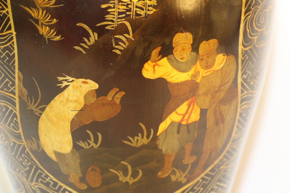 
A large Chinese lacquered and turned wooden vase.
 View VIII
