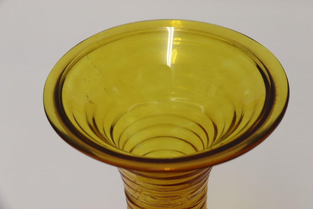 A German Amber Glass engraved Goblet View XVI