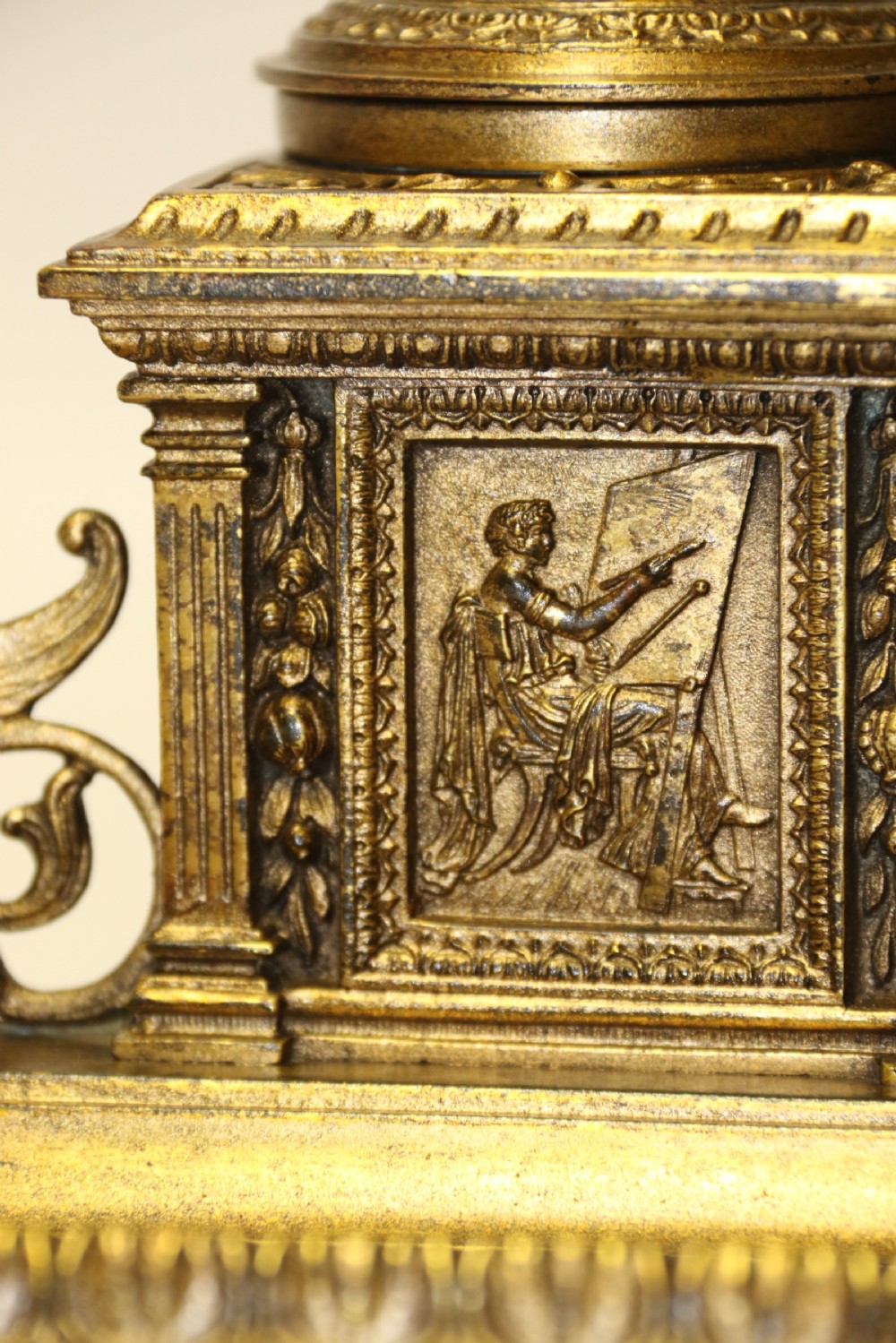 An early 19th century bronze Grecian pen and ink stand View V