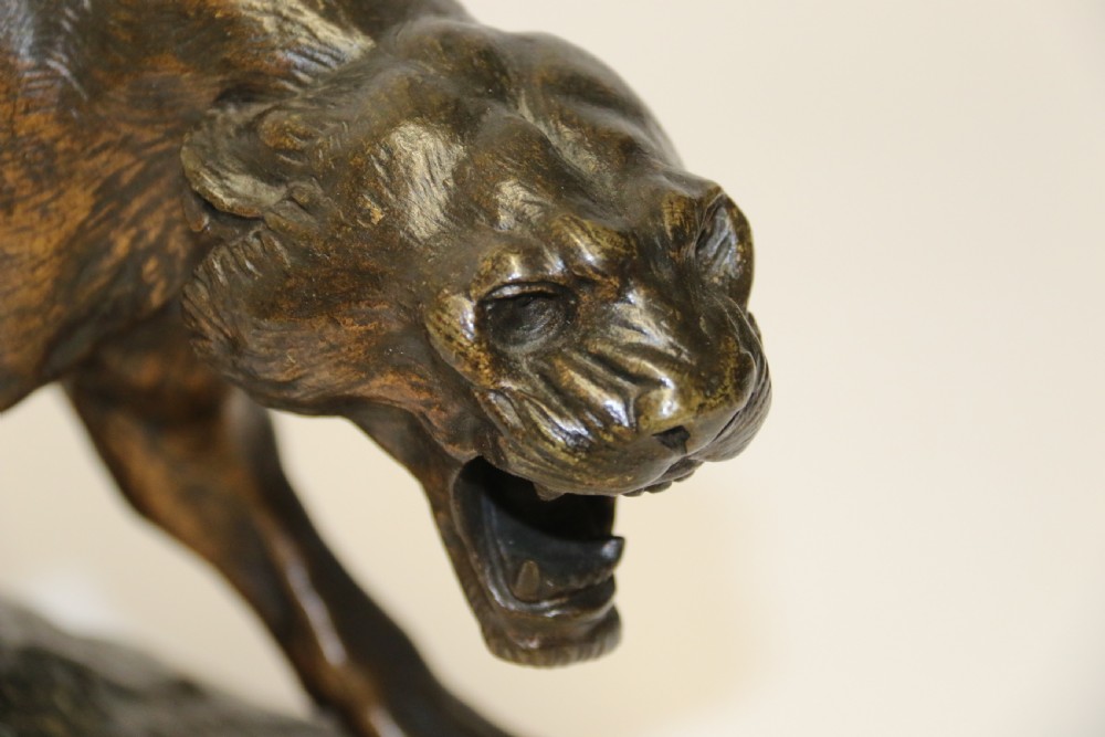 Early 20th century Bronze Panther by T Cartier View II