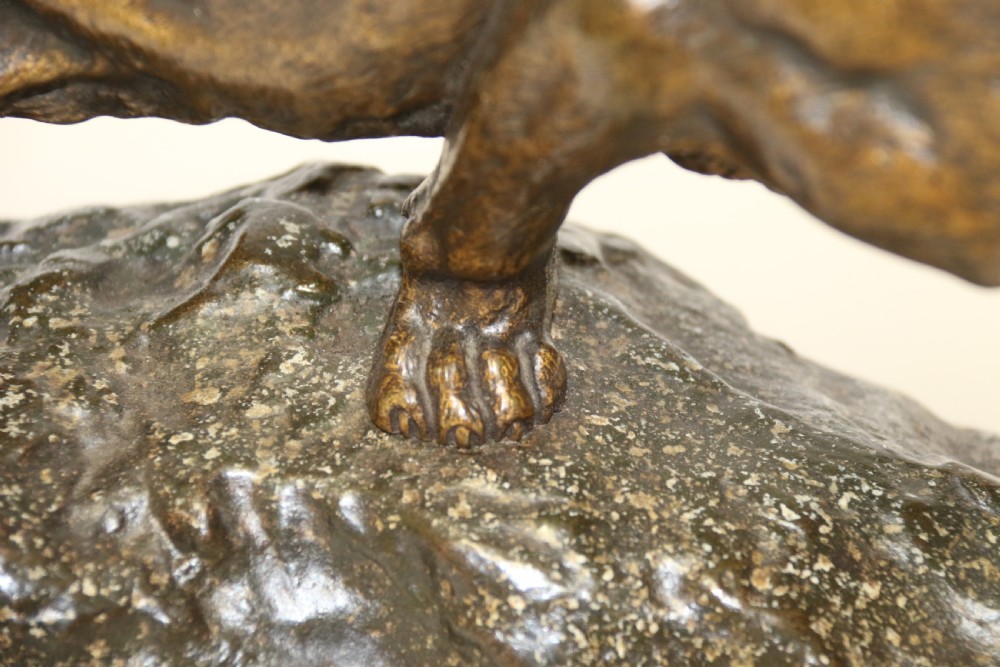 Early 20th century Bronze Panther by T Cartier View III