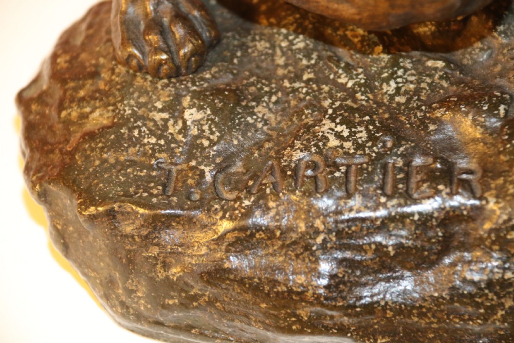 Early 20th century Bronze Panther by T Cartier View XII