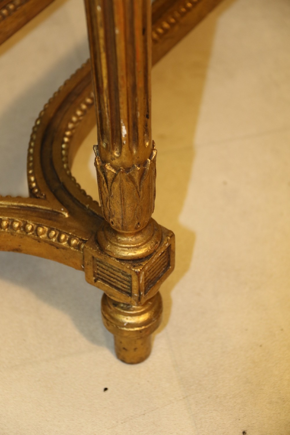 Pair of 19 C French Carved Giltwood Window Seats or Stools  View V