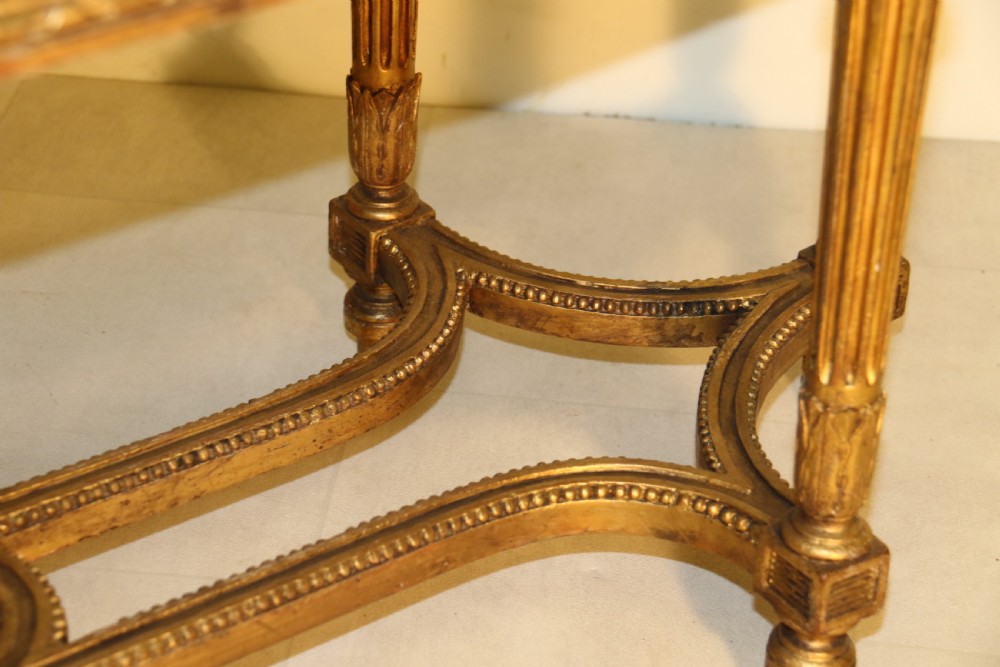 Pair of 19 C French Carved Giltwood Window Seats or Stools  View X