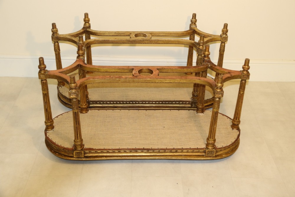 Pair of 19 C French Carved Giltwood Window Seats or Stools  View XIII
