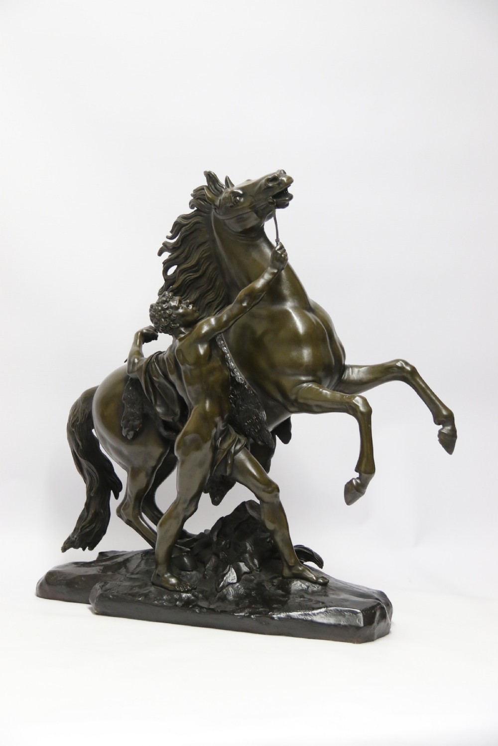 A large pair of bronze Marly Horses after Costou.
 View XI