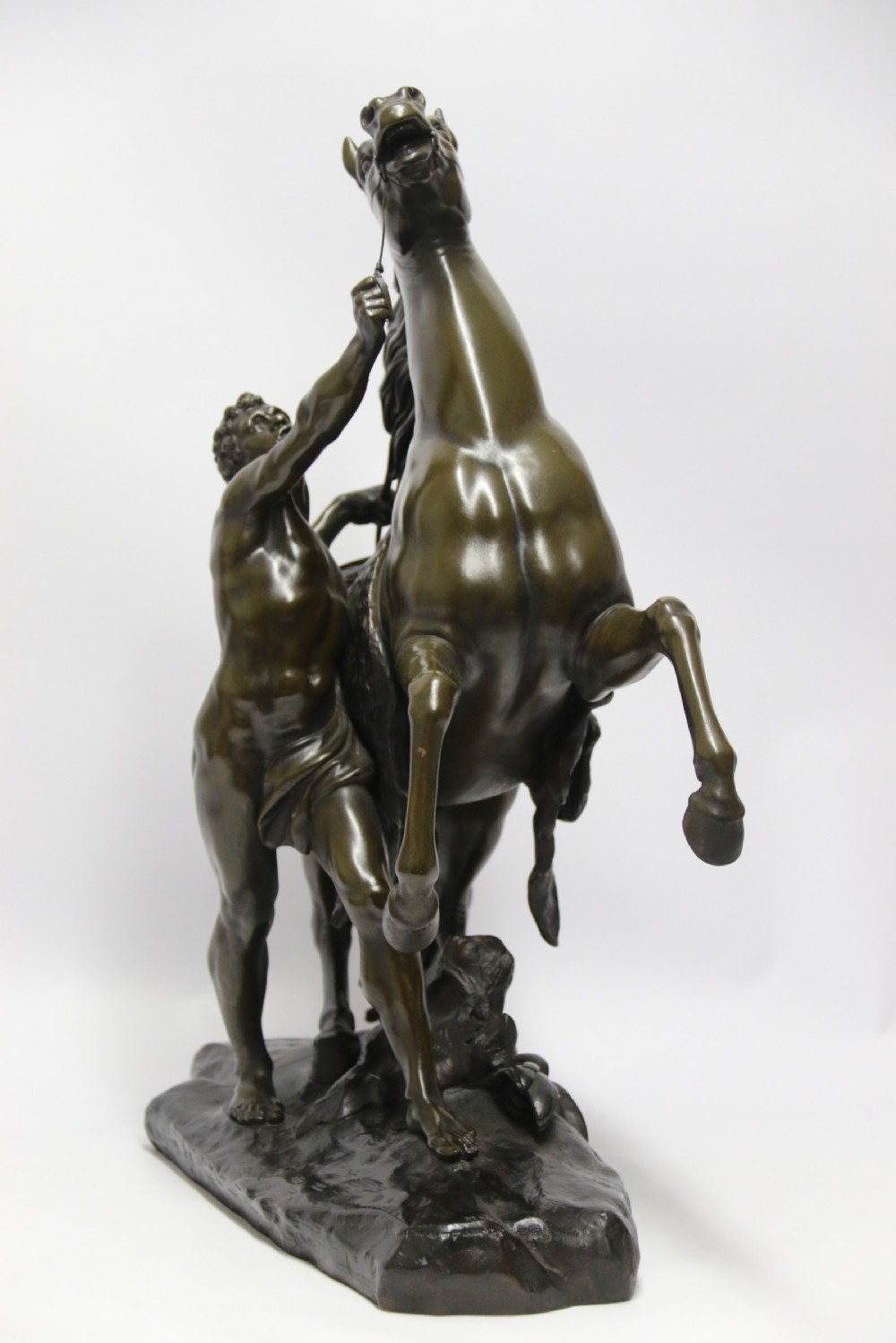 A large pair of bronze Marly Horses after Costou.
 View XII