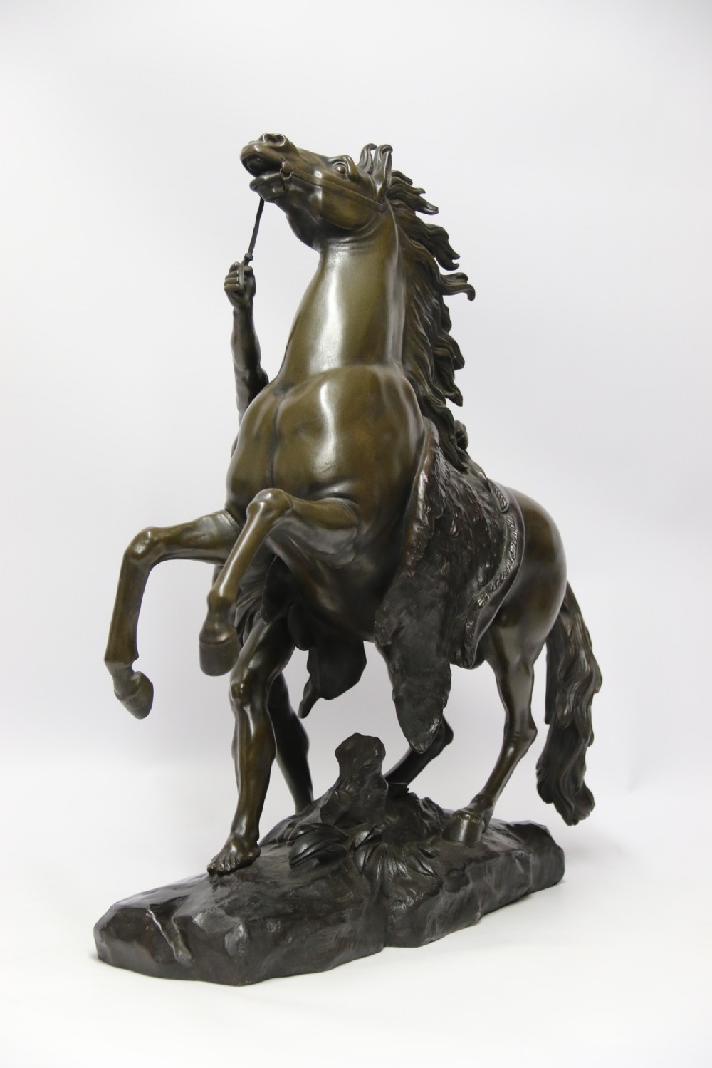A large pair of bronze Marly Horses after Costou.
 View XIII