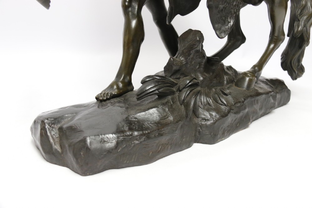 A large pair of bronze Marly Horses after Costou.
 View XVII