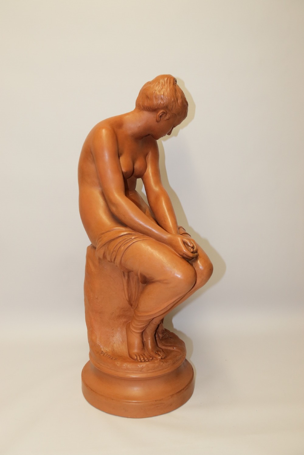 A large 19th C Terracotta figure by Auguste Peiffer View V